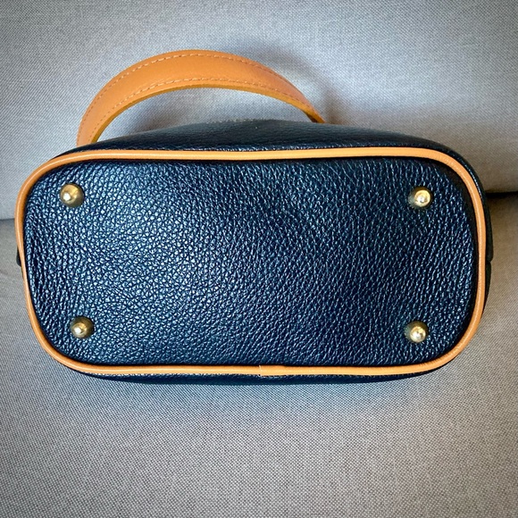 Divina Firenze Italian Leather Mini Shoulder Bag Black & Tan & Gold Italian Made - Picture 5 of 5